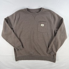 Lee Men's Large Brown Crewneck Sweatshirt Pocket Classic Fit Cotton Blend