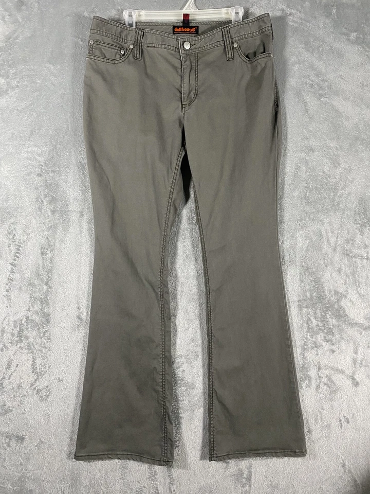 Pantalones para casa de muñecas para mujer 15 grises acampanados elásticos informales tiro medio Y2K retro grunge Foto 2 de 4