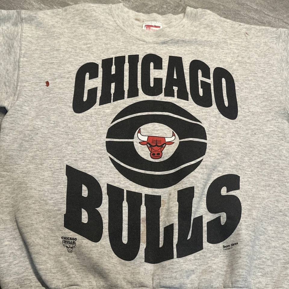 Vintage Chicago Bulls Sweatshirt Mens NBA Basketball Crewneck 90s Sweater M - Image 2 of 4