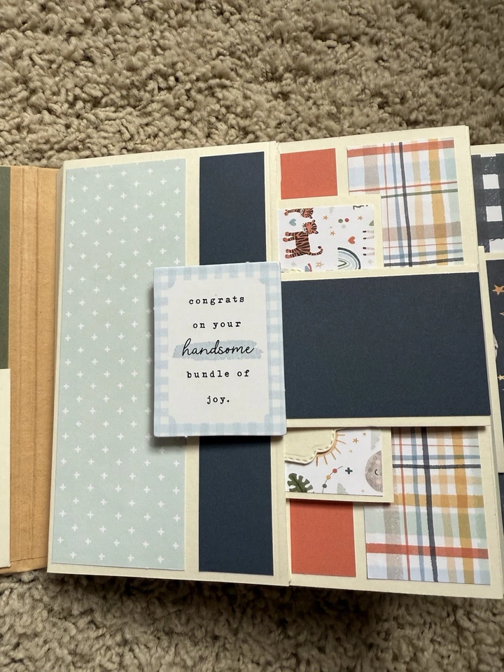 Scrapbook Handmade Baby Boy Mini Album Echo Park 6x6 - image 3 of 4