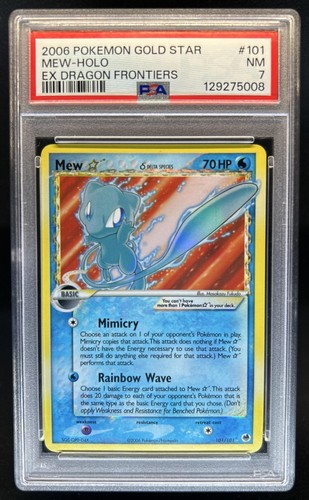 2006 Pokemon EX Dragon Frontiers Mew Gold Star Holo #101/101 PSA 7