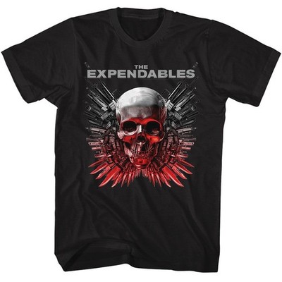 Expendables Skull And Guns American Classics T-Shirt Solid Black Kurzarm