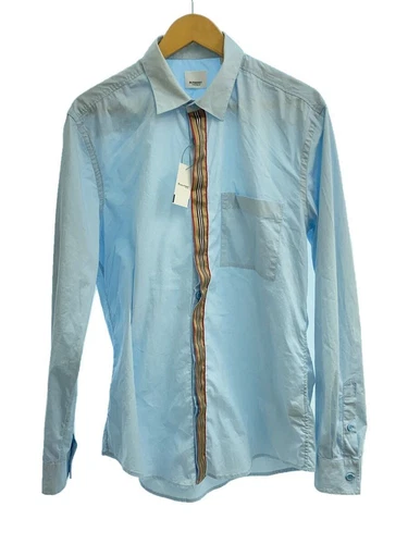 BURBERRY LONDON camicia manica lunga icona nastro vestito XXL cotone blu 8015436