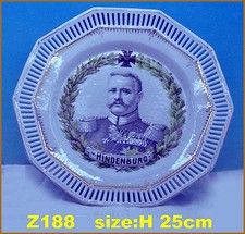 1 wk Reich Militaria Porzellan Teller Schale Hindenburg Z188