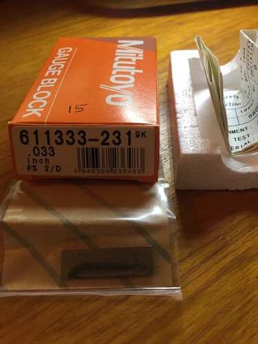 New MITUTOYO  STEEL GAUGE BLOCK 611333-231 .033 INCH FS 2/D