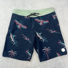Roark Revival Passage Mariner 18  Boardshorts - Navy Sz 31 Drawstring 9  Inseam