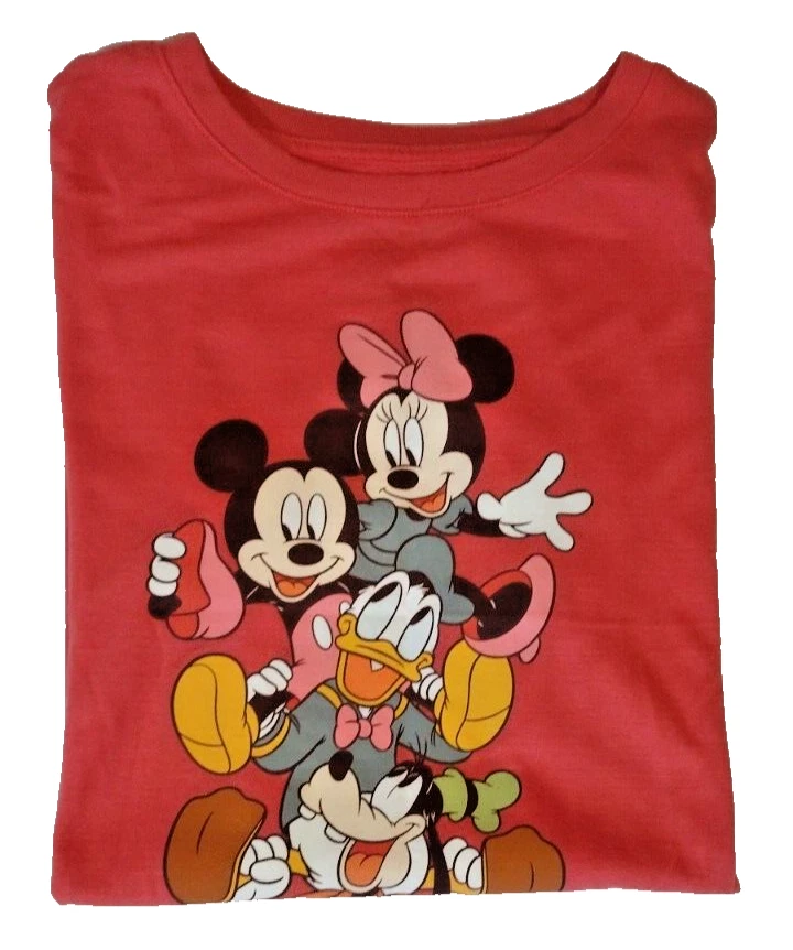 Disney Youth Coral Short Sleeve T-Shirt Mickey and Friends Size L (11-13)