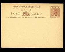 Postal Stationery H&G #1 Nevis postal card 1880's Vintage