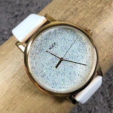 Timex Women TW2R95000 Crystal Opulence White Leather 38mm Quartz Watch 7 1/2"