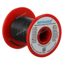 26 Gauge Flexible Silicone Wire Black 250 feet 600V 200 deg C Tinned Copper Wire