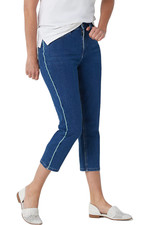 Denim  Co. Triblend Slim Straight Crop Jeans w Piped Side Seam Medium