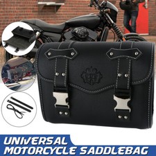 Motorrad Seitentasche Satteltaschen Packtaschen Pocket Bag Schwarz PU Leder+ABS