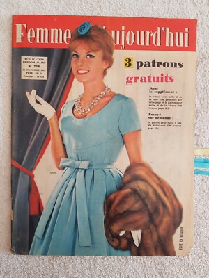 Patron Ancien De Couture – Robe Tailleur – Magazine Femmes D’Aujourd’hui 1959 – Complet – Occasion