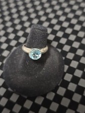 Fancy Polished Aquamarine Statement Ring 925 Sterling Silver Ring Size 7