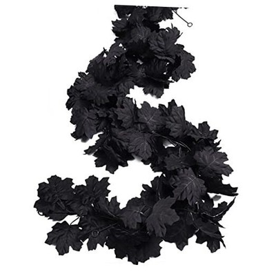  Fall Maple Leaf Garland Hanging Fall Leaves Vine Artificial Autumn Black