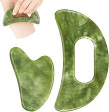 Jade Stone Gua Sha Massage Tool Set Body Guasha Tool with Handle Muscle Scraping