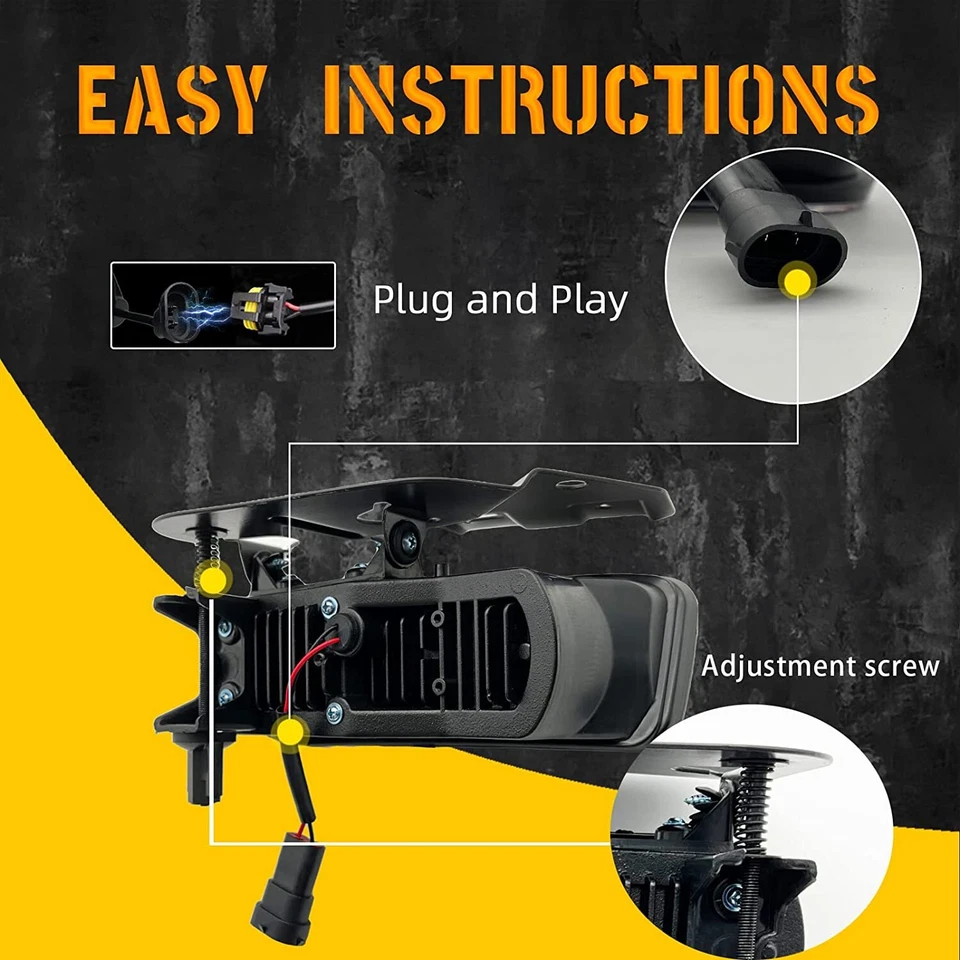 Pair For 2002-2006 Cadillac Escalade EXT ESV LED Fog Lights Front Bumper Lamps - Изображение 4 из 4