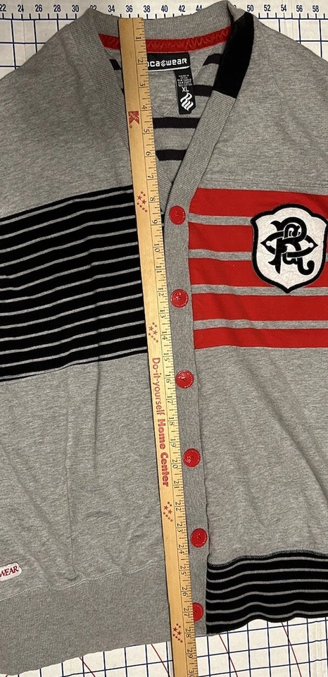 Rocawear Cárdigan Suéter Para Hombre XL Manga Larga Con Botones Diseño Multicolor Foto 2 de 4