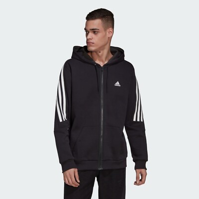 adidas Future Icons Stripes Hoodie Mens Hoody Hooded Jacket Small  UK