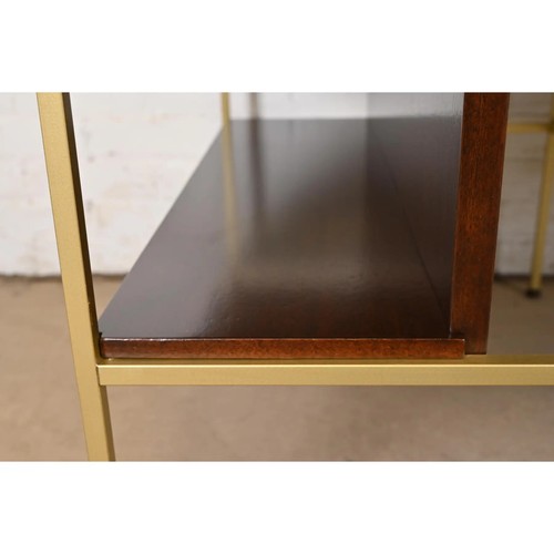Paul McCobb Irwin Collection Mahogany and Brass Nightstands, Newly Refinished - Picture 8 of 11