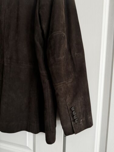 Cole Haan Men’s Dark Brown Goat Skin Soft Suede Jacket XL - Picture 8 of 15