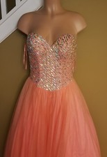 GLAMOUR BY TERANI COUTURE BEADED TOP BALLGOWN/PAGEANT DRESS Sz 8 NWT