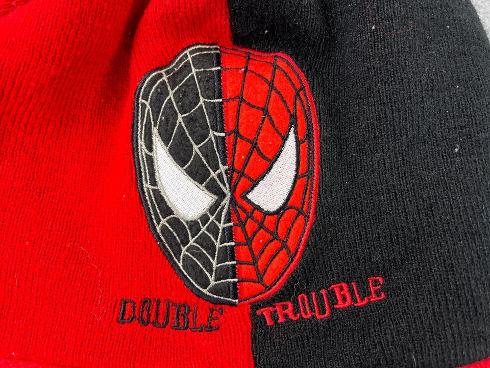 Gorro Spiderman Doble Problema Toque Juvenil Rojo Negro Tejido Bordado Acrílico Foto 2 de 4