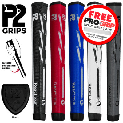 P2 REACT TOUR GOLF PUTTER GRIFF ''PATENTIERTES UNTERSCHAFTGEHÄUSE'' + GRATIS GRIFFBAND