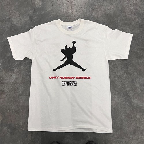 Gr. L - Unlv Rebels Basketball Shirt Herren weiß Hey Reb Air Jordan Tee RAR