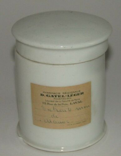 ANTIQUE PHARMACY POT 19th century - APOTHECARY porcelain - Picture 1 of 2