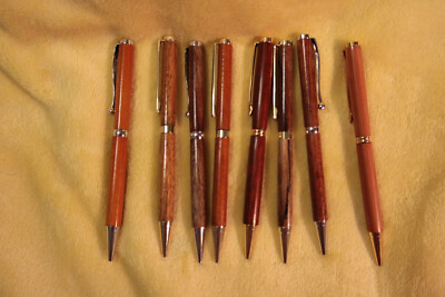 UNIQUE BEAUTIFUL HAND MADE WOODEN PENS SLIM LINE ALL DIFFERENT