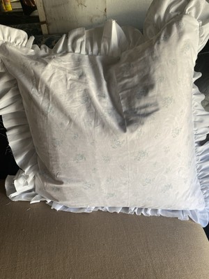 Rachel Ashwell Custom 20 X20  Petite Bouquet Blue Rose Cotton Pillow Cover