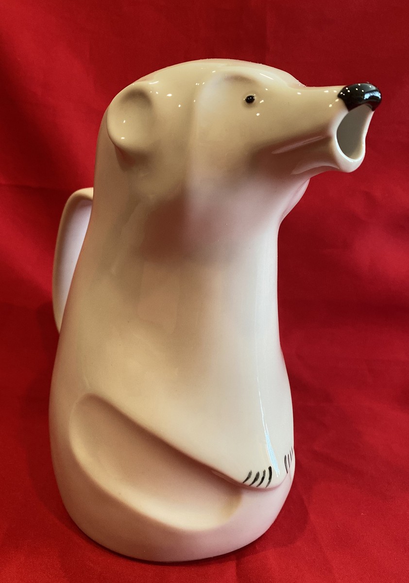 RARE ARABIA DESIGN SNOW / POLAR BEAR PITCHER DECANTER VASE