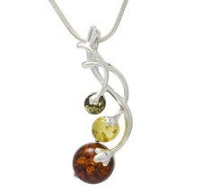 NATURAL BALTIC AMBER Jewellery Gemstone STERLING SILVER 925 PENDANT NECKLACE