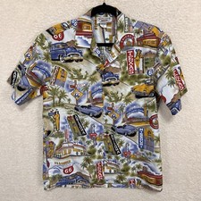 Pacific Legend Hawaiian Shirt Men's M Short Sleeve Camp Made In USA Route 66