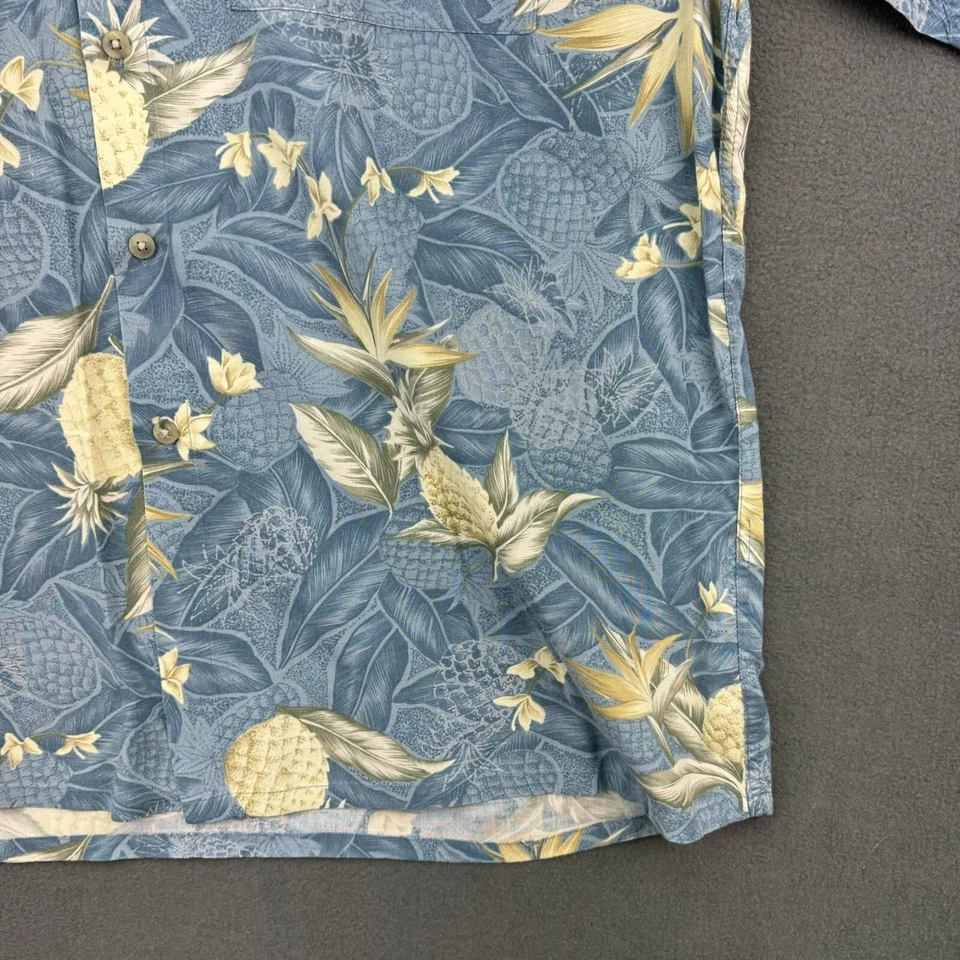 Campia Moda Shirt Mens Large Blue Short Sleeve Pineapples Floral Hawaiin Aloha - Image 4 of 4
