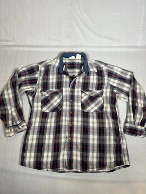 Field & Stream Shirt Flannel Outdoor Plaid Red Blue Mens XL Long Sleeve ButtonA7