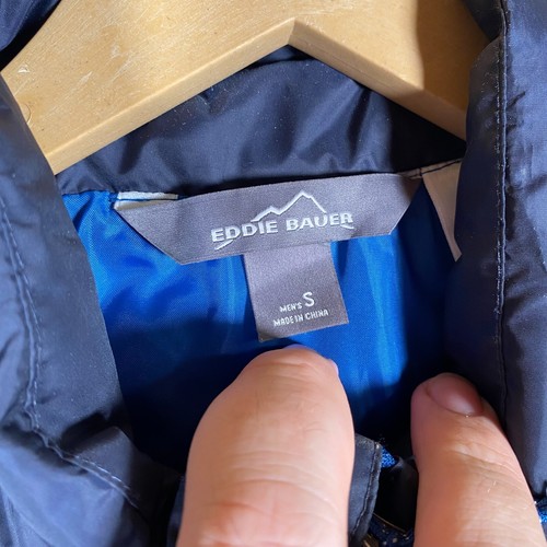 Eddie Bauer Jacket Mens Small Black Down Puffer 650 Fill Hiking Outdoor Coat - Picture 4 of 7