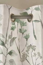 John lewis Green Isla Floral Print lined eyelets pair Curtains, W117c Drop 182cm