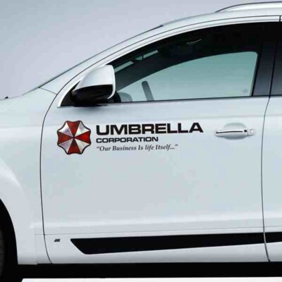 Auto Aufkleber- Resident Evil Umbrella Corporation Schwarz Tür Tuning 75×18cm 