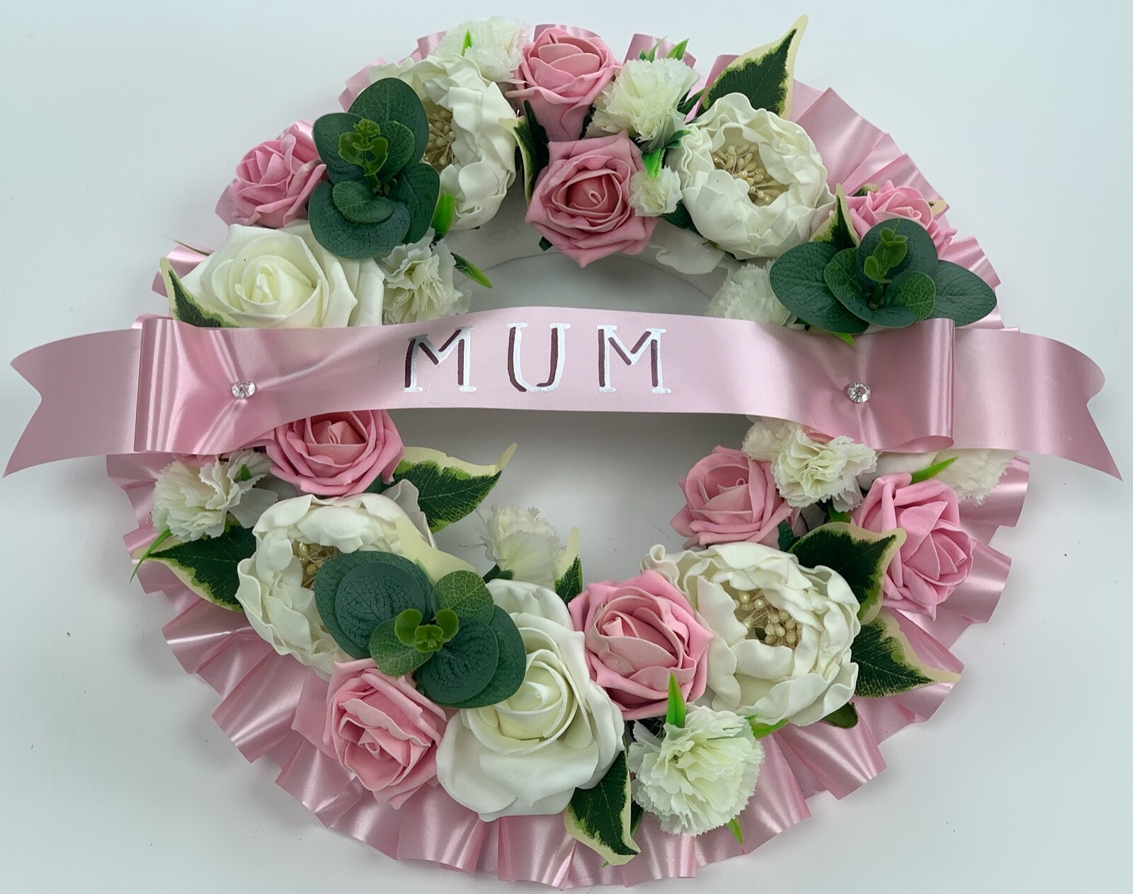 Large Artificial Funeral Flowers Wreath Memorial Grave Tribute mum