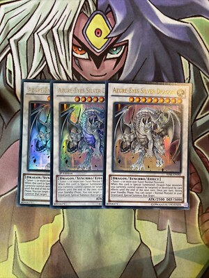 SDBE-DE040 x3 Azure-Eyes Silver Dragon Ultra Rare Top Zustand Yugioh