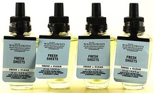 QTY 4 - Bath  Body Works FRESH SHEETS Wallflowers Home Fragrance Oil Refills