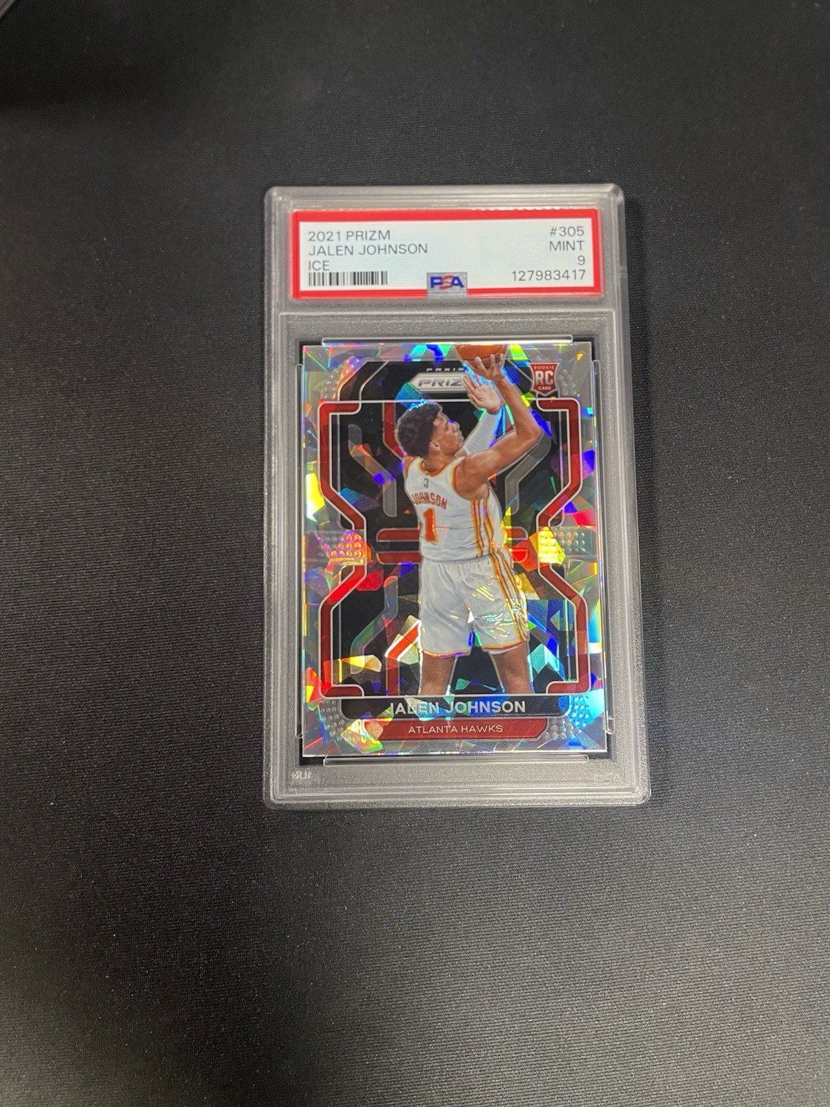 2021-22 Panini Prism Jalen Johnson #305 Ice Prizm (RC) PSA 9