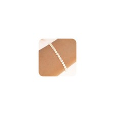 Pearl Bead Bracelet for Women Non Tarnish Dainty 14K Gold Plated Pearl Beaded Li