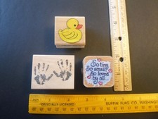 3 Different Stamps - Baby - Wood Mounted Rubber Stamp