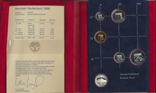Netherlands: 1986 Proof 5 Coin Set plus Silver Medallion, Scarce 