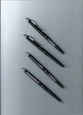 Lot of 4 Vintage Paper Mate Malibu Black  Double Heart Ballpoint Pen-Mutual Adv.