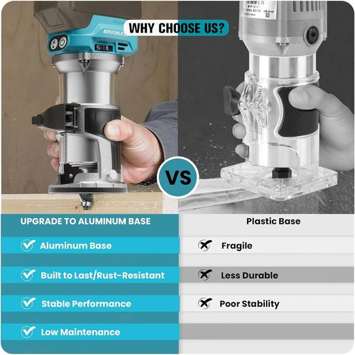 Für Makita 18V Akku Bürstenloser Oberfräse Einhandfräse Trimmer Holz Handfräse - Bild 4 von 14