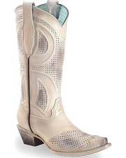 CORRAL Women's Laser Cut Wedding Boot Snip Toe - C3138